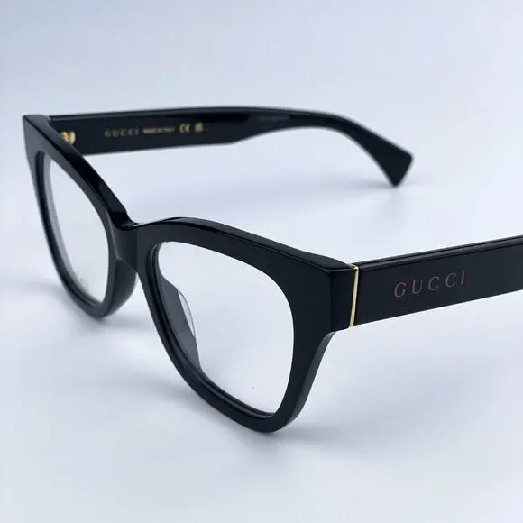 NEW Gucci GG1133O 003 Shiny Black Cat Eye Women LOGO Eyeglasses